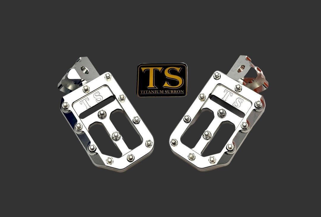 TS Custom Foot Pegs w/ Titanium Grips for Surron and Most Light E-moto